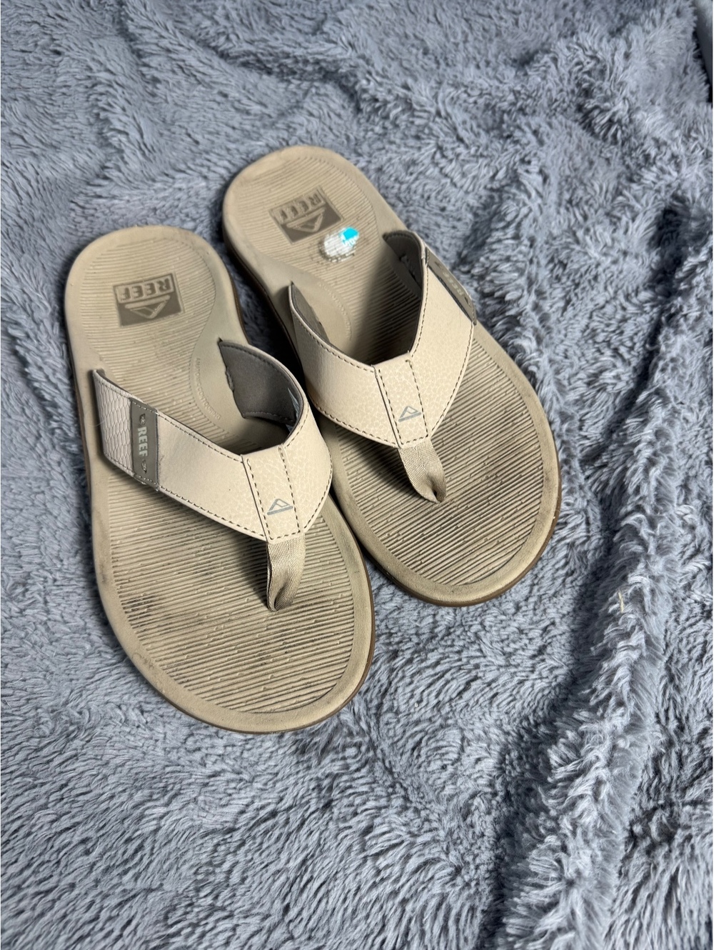 Reef Women’s Size 9 Beige Synthetic Upper Flip Flops Sandals